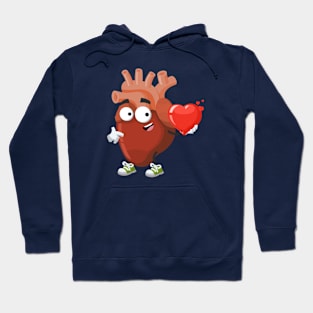 cartoon anatomical human heart organ keeps the heart Hoodie